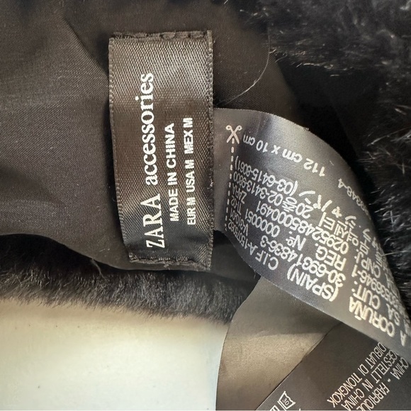 Zara black faux fur collar scarf - Picture 6 of 9